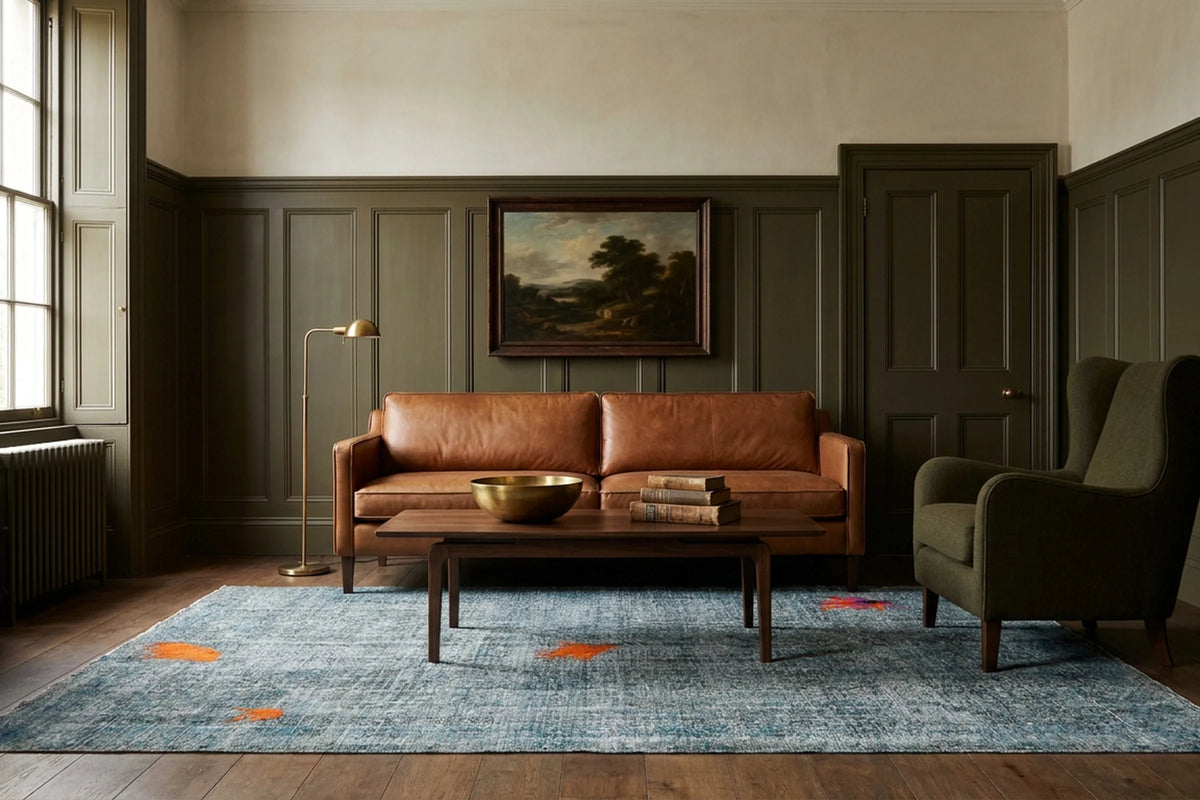 Turkish Area Rug in a styled room