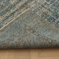 Vintage Isparta Turkish Area Rug 5x8 ft — Blue & Orange Overdyed