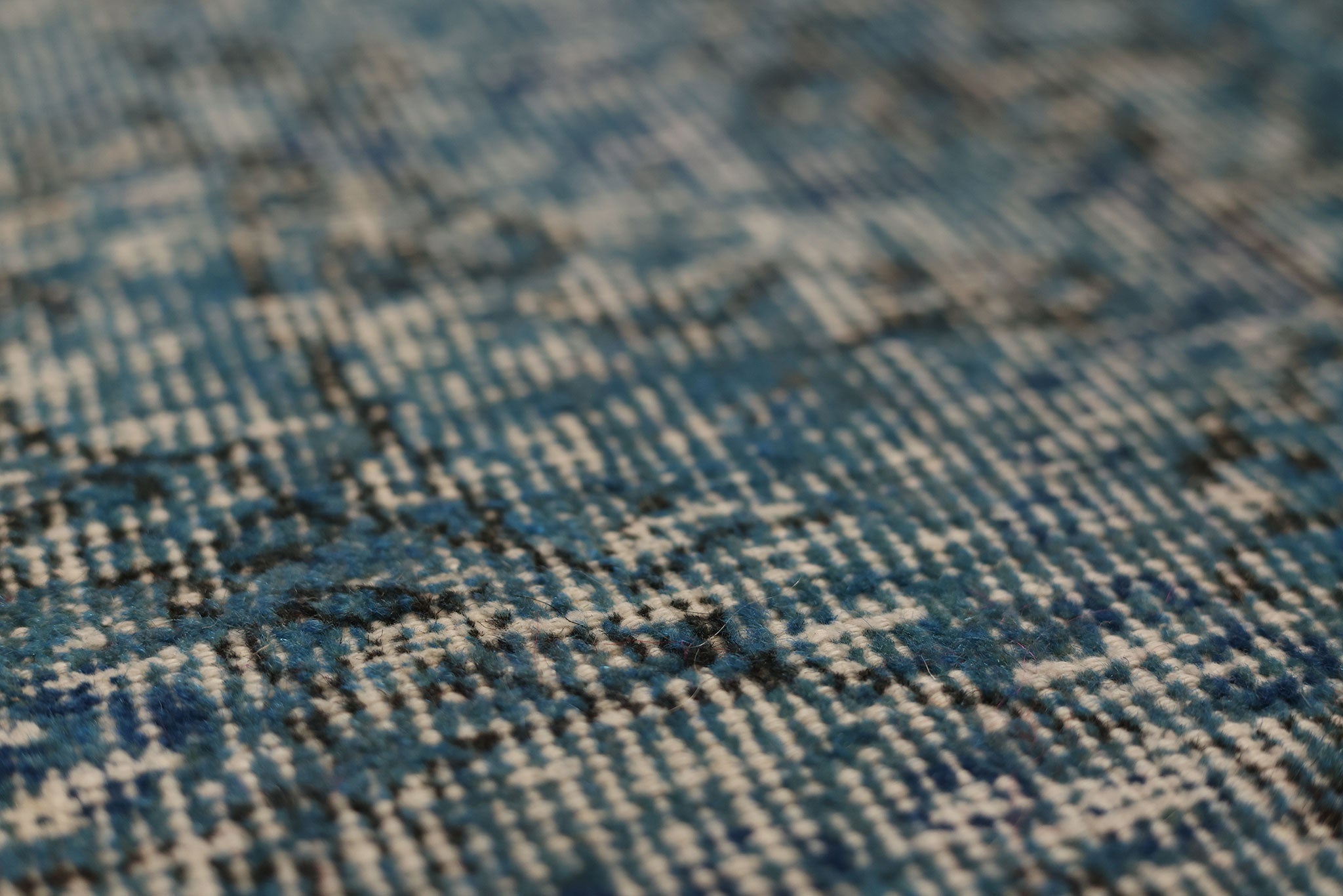 Vintage Isparta Turkish Area Rug 5x8 ft — Blue & Orange Overdyed