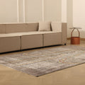 Vintage Manisa Turkish Area Rug 5x9 ft — Gray minimalist