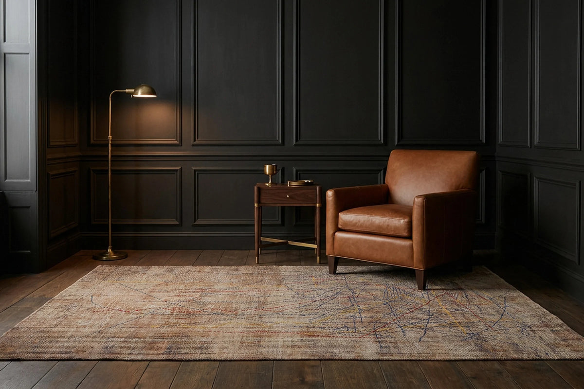 Turkish Area Rug in a styled room
