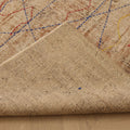 Vintage Manisa Turkish Area Rug 6x8 ft — Beige & Blue Geometric