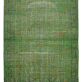 Vintage Manisa Turkish Area Rug 5x8 ft — Green Overdyed