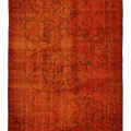 Vintage Manisa Turkish Area Rug 5x8 ft — Orange & Red Overdyed