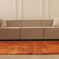 Vintage Manisa Turkish Area Rug 5x8 ft — Orange & Red Overdyed