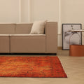 Vintage Manisa Turkish Area Rug 5x8 ft — Orange & Red Overdyed