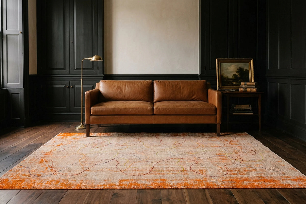 Turkish Area Rug in a styled room