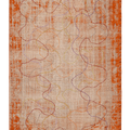 Vintage Manisa Turkish Area Rug 5x8 ft — Orange & Beige Distressed