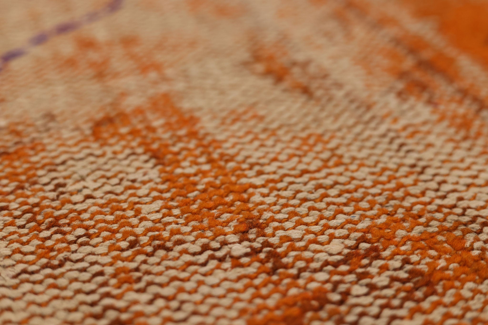 Vintage Manisa Turkish Area Rug 5x8 ft — Orange & Beige Distressed