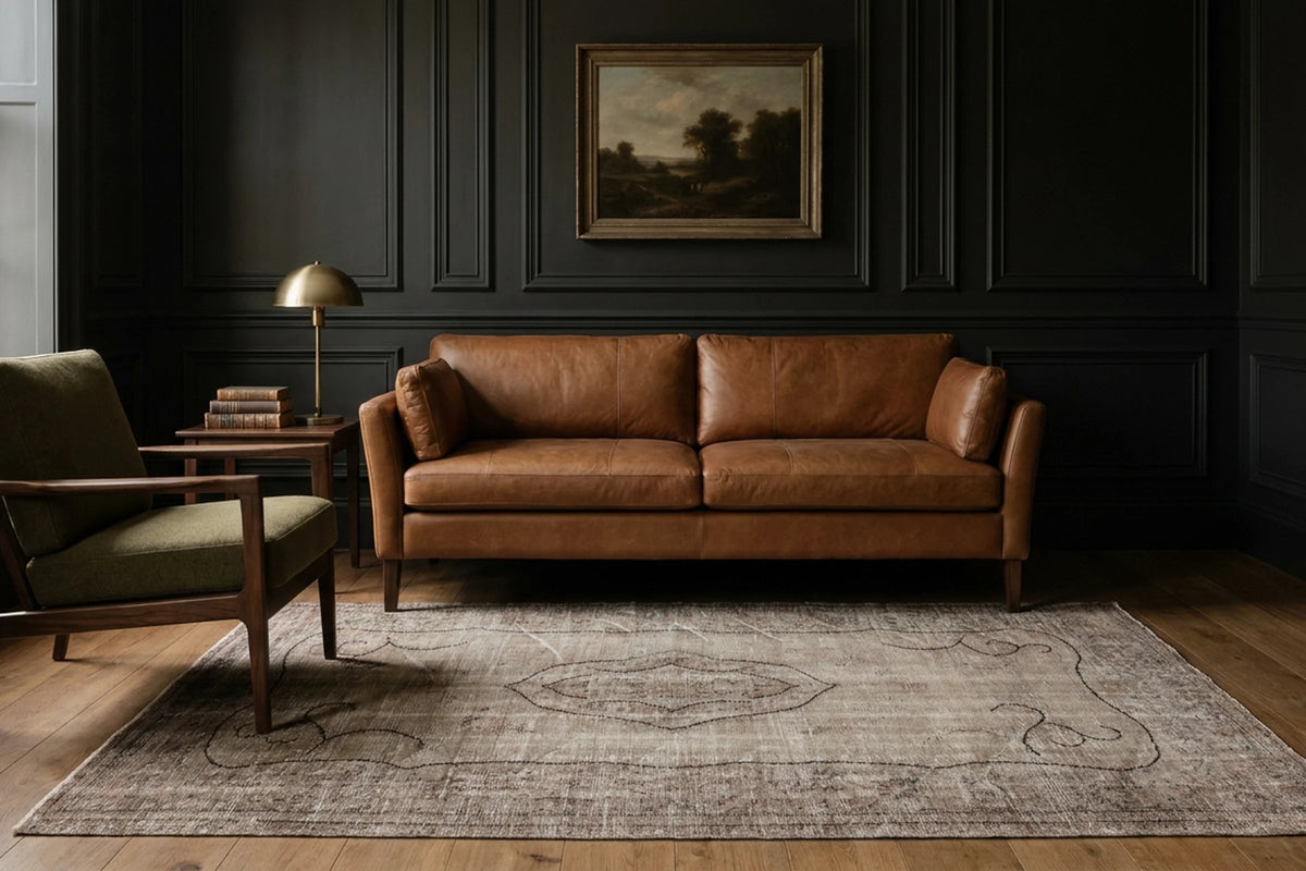 Turkish Area Rug in a styled room