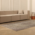Vintage Manisa Turkish Area Rug 4x8 ft — Beige & Gray minimalist