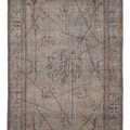 Vintage Isparta Turkish Area Rug 5x9 ft — Gray Geometric