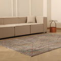 Vintage Isparta Turkish Area Rug 5x9 ft — Gray Geometric