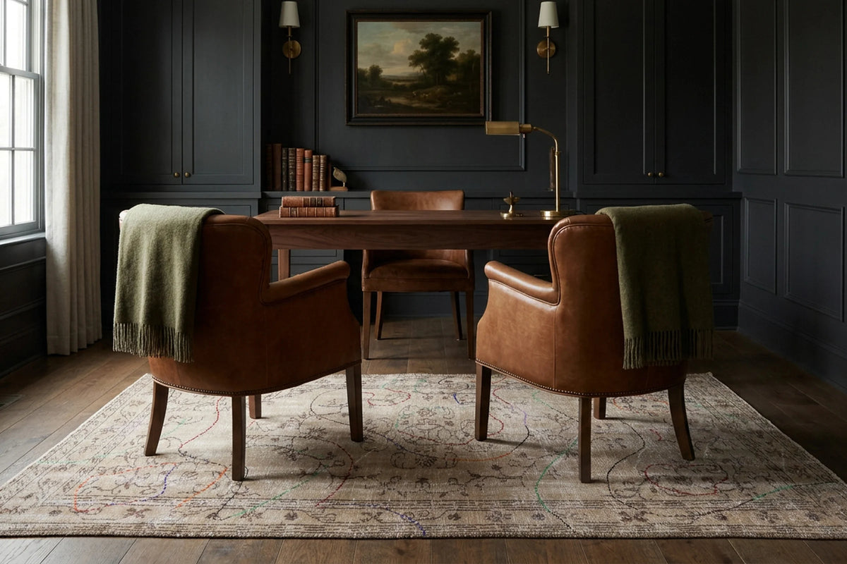 Turkish Area Rug in a styled room