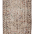 Vintage Manisa Turkish Area Rug 5x8 ft — Beige & Brown Distressed