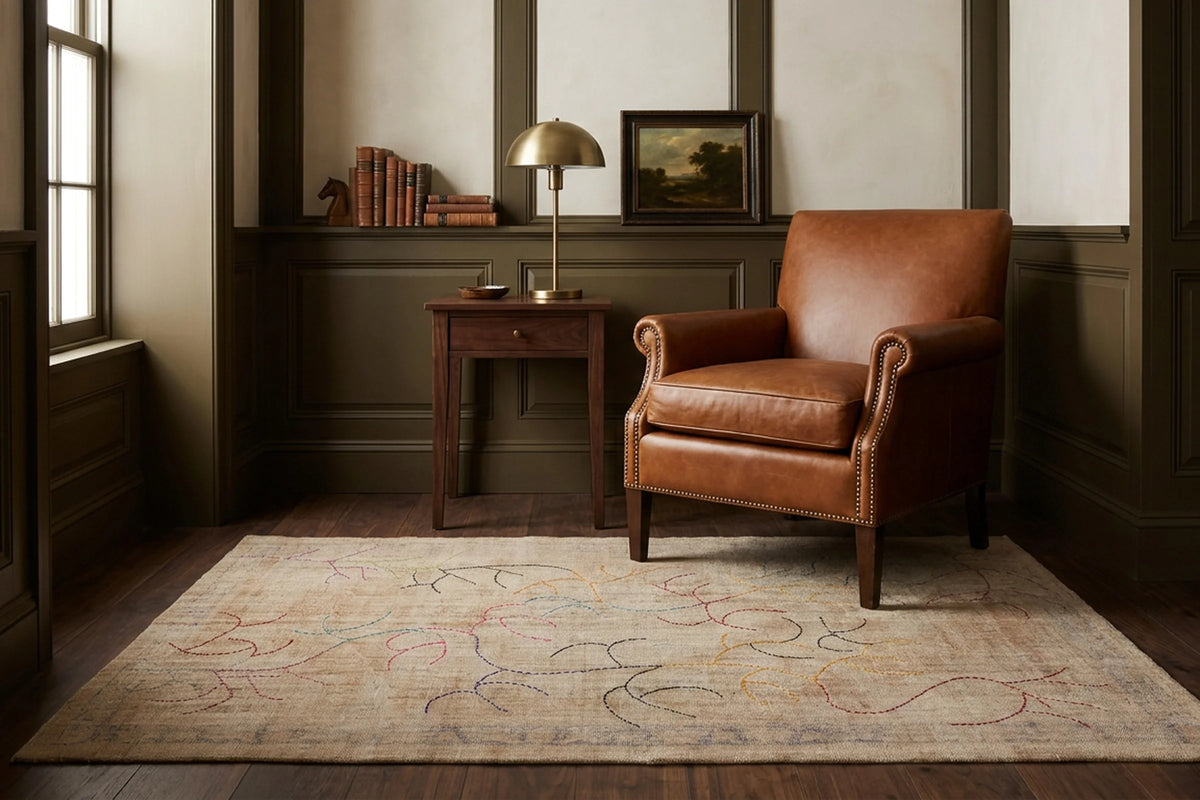 Turkish Area Rug in a styled room