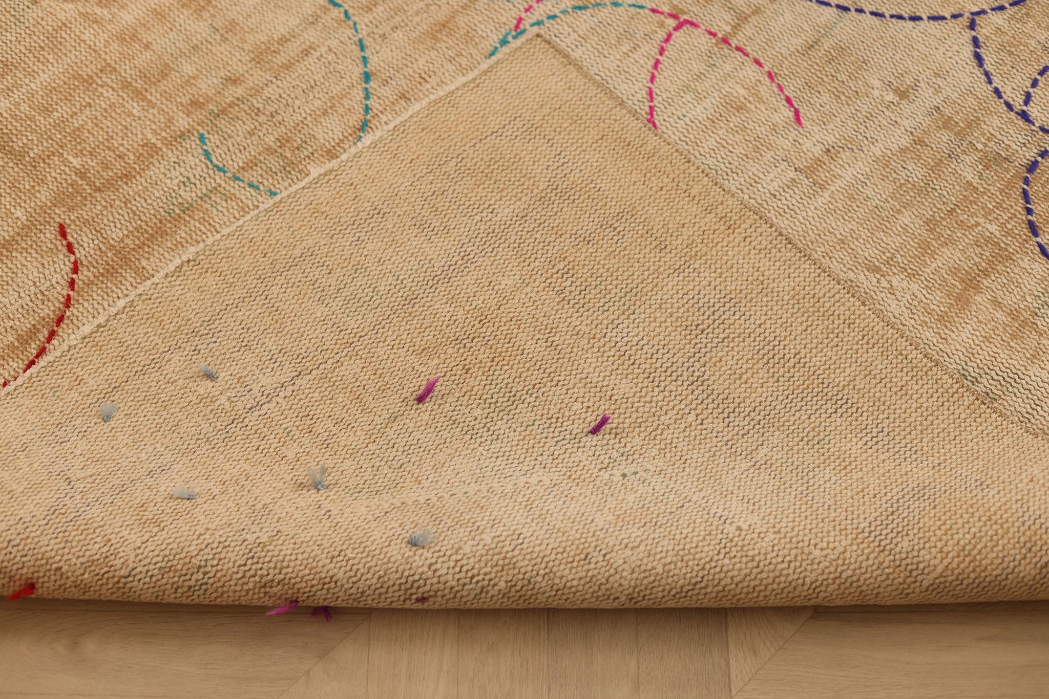 Vintage Manisa Turkish Area Rug 6x10 ft — Beige Floral
