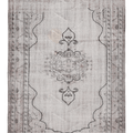 Vintage Manisa Turkish Area Rug 5x8 ft — Gray & Beige Floral