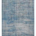 Vintage Manisa Turkish Area Rug 5x8 ft — Blue & Gray Geometric