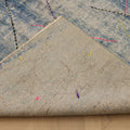 Vintage Manisa Turkish Area Rug 5x8 ft — Blue & Gray Geometric