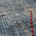 Vintage Manisa Turkish Area Rug 5x8 ft — Blue & Gray Geometric
