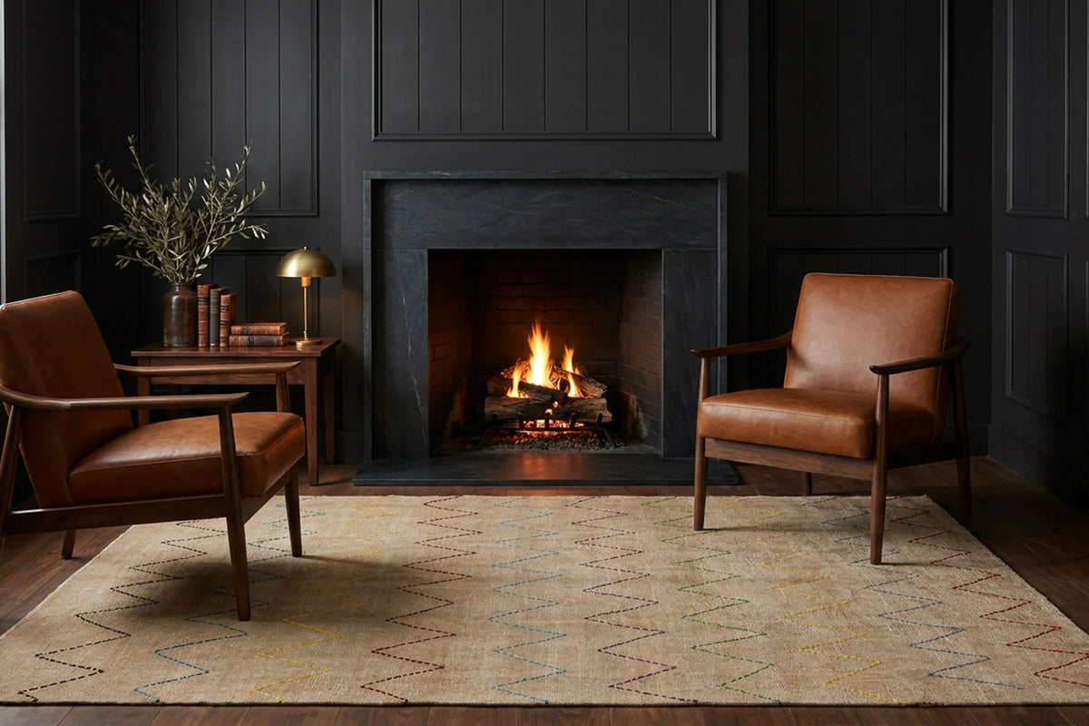 Turkish Area Rug in a styled room