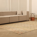 Vintage Manisa Turkish Area Rug 5x8 ft — Beige Geometric