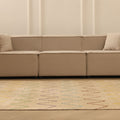 Vintage Manisa Turkish Area Rug 5x8 ft — Beige Geometric