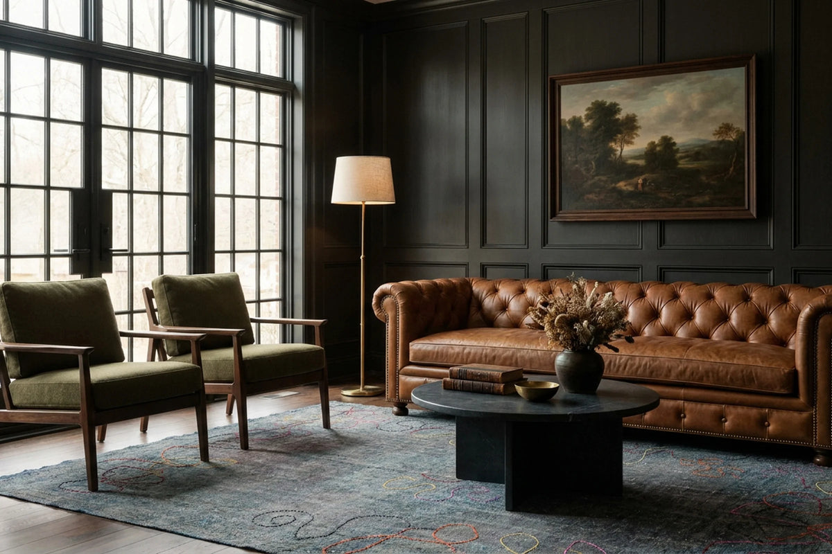 Turkish Area Rug in a styled room