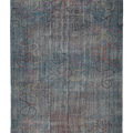Vintage Isparta Turkish Area Rug 6x9 ft — Blue & Gray Floral