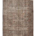 Vintage Manisa Turkish Area Rug 6x9 ft — Brown & Beige Distressed