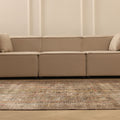 Vintage Manisa Turkish Area Rug 6x9 ft — Brown & Beige Distressed