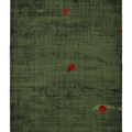 Vintage Manisa Turkish Area Rug 5x9 ft — Green & Red Floral