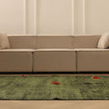 Vintage Manisa Turkish Area Rug 5x9 ft — Green & Red Floral