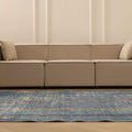 Vintage Isparta Turkish Area Rug 6x9 ft — Blue & Gray Distressed