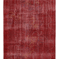 Vintage Isparta Turkish Area Rug 5x9 ft — Red Overdyed