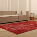 Vintage Isparta Turkish Area Rug 5x9 ft — Red Overdyed