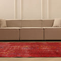 Vintage Isparta Turkish Area Rug 5x9 ft — Red Overdyed