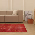 Vintage Isparta Turkish Area Rug 5x9 ft — Red Overdyed