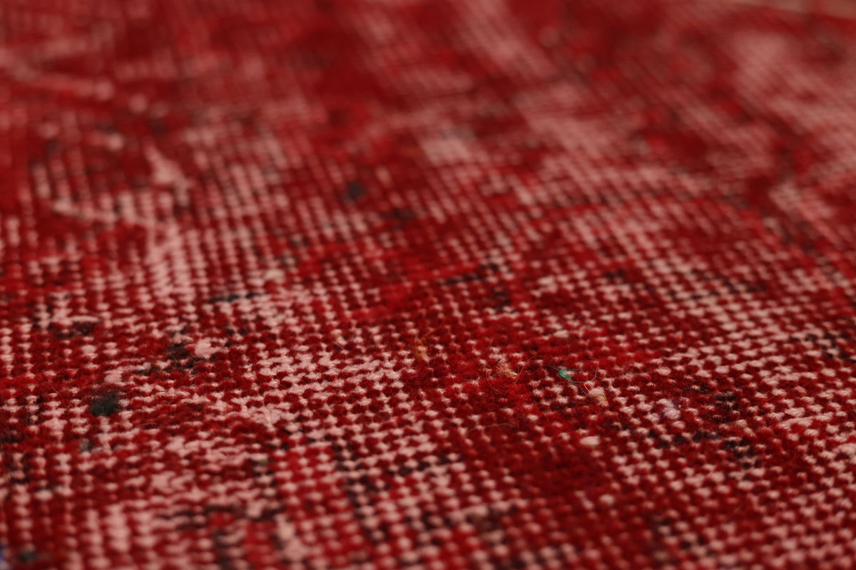 Vintage Isparta Turkish Area Rug 5x9 ft — Red Overdyed