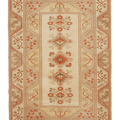 Vintage Muğla Turkish Area Rug 7x9 ft — Beige & Brown Geometric