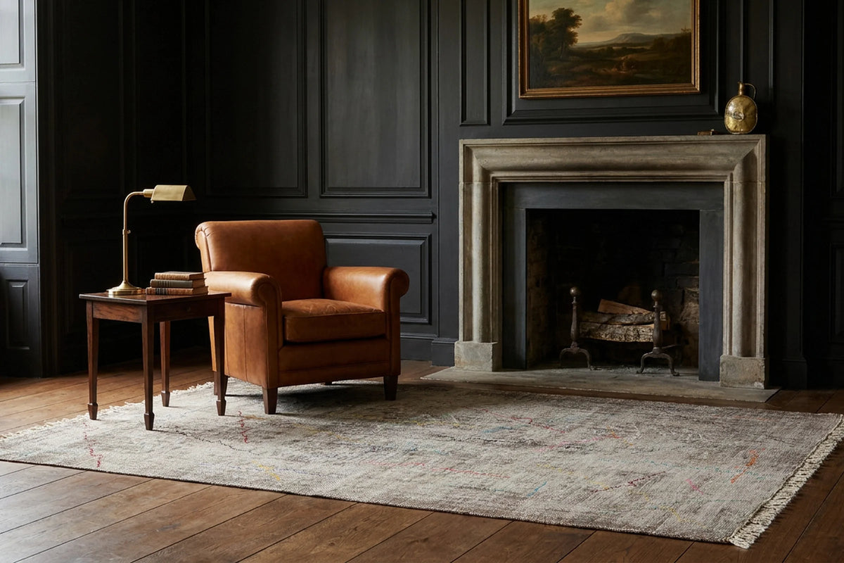 Turkish Area Rug in a styled room