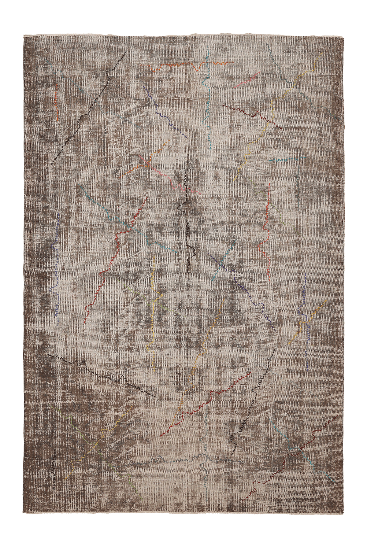 Vintage Manisa Turkish Area Rug 6x9 ft — Beige & Brown minimalist