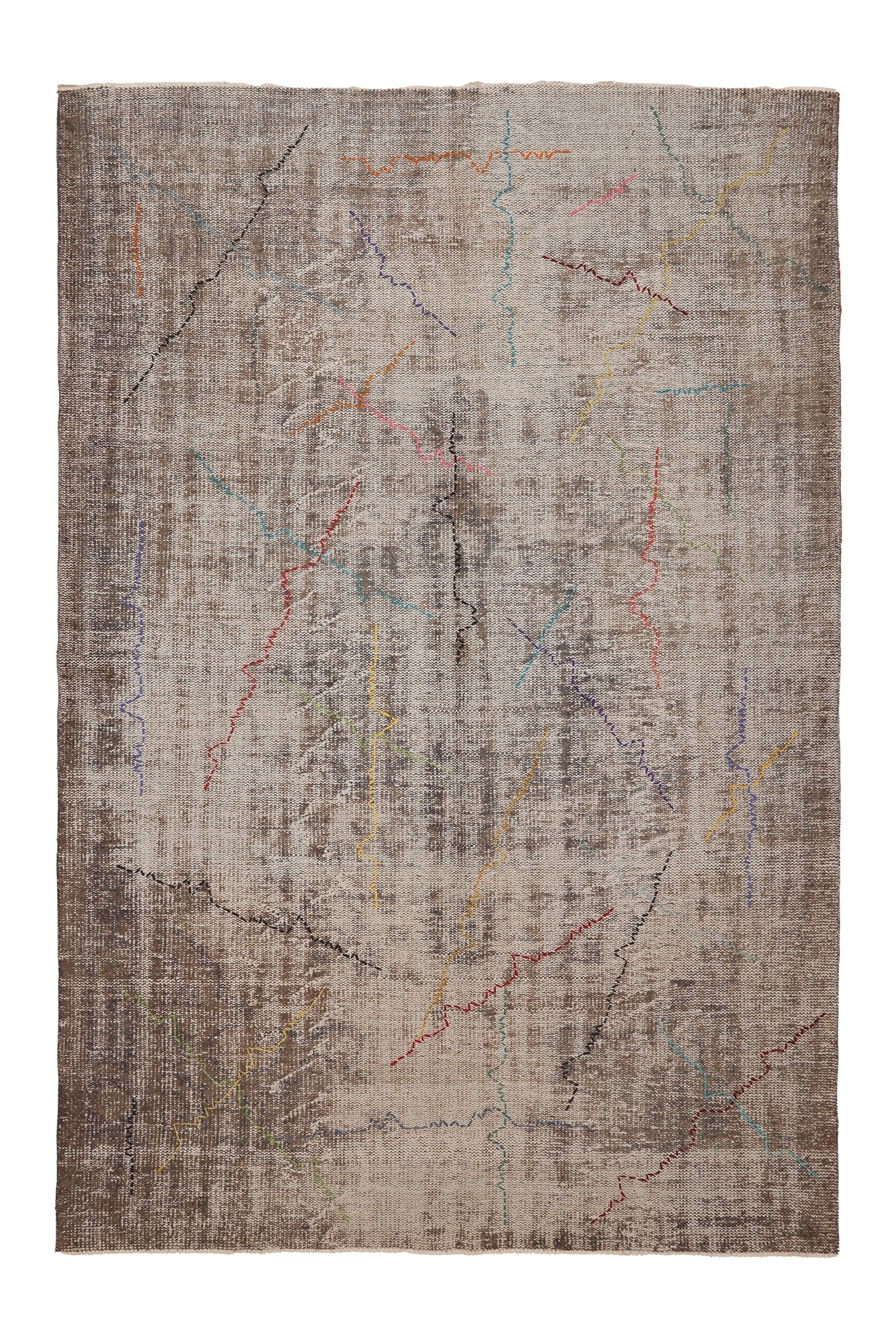 Vintage Manisa Turkish Area Rug 6x9 ft — Beige & Brown minimalist