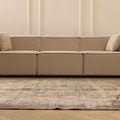 Vintage Manisa Turkish Area Rug 6x9 ft — Beige & Brown minimalist