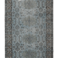 Vintage Isparta Turkish Area Rug 5x8 ft — Blue & Gray Distressed
