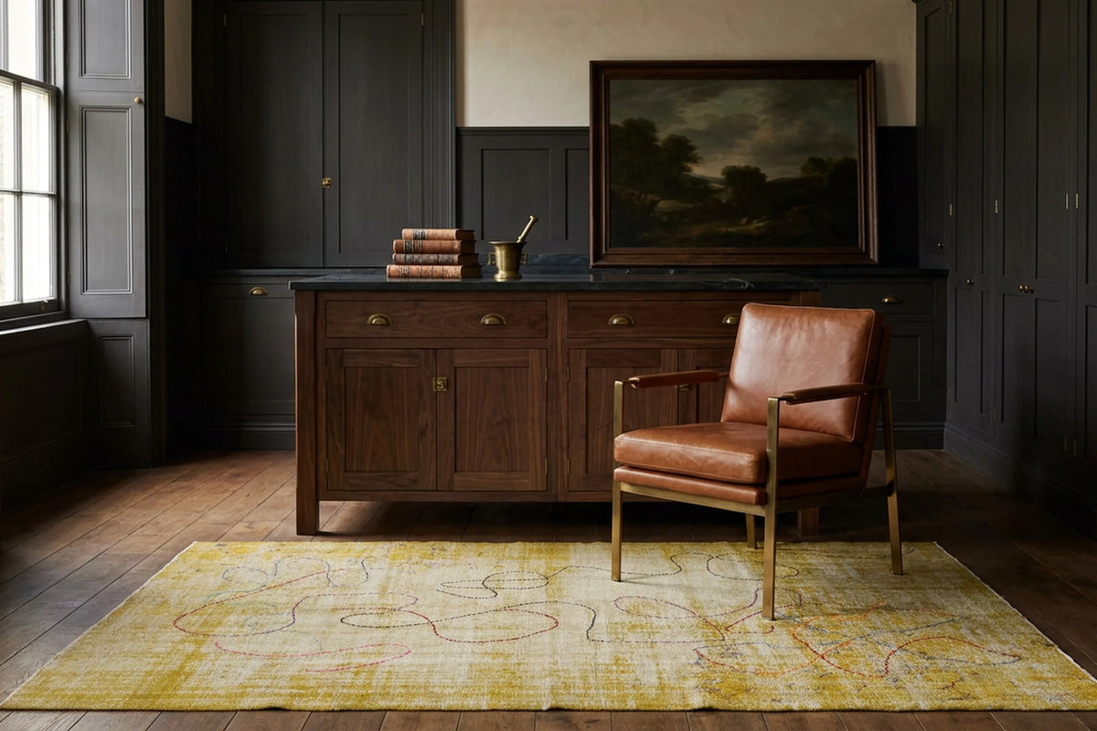 Turkish Area Rug in a styled room