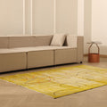 Vintage Manisa Turkish Area Rug 5x7 ft — Yellow & Beige Distressed