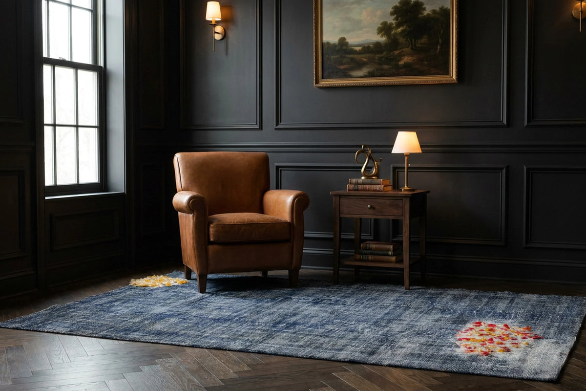 Turkish Area Rug in a styled room