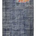 Vintage Manisa Turkish Area Rug 6x9 ft — Blue & Gray Overdyed